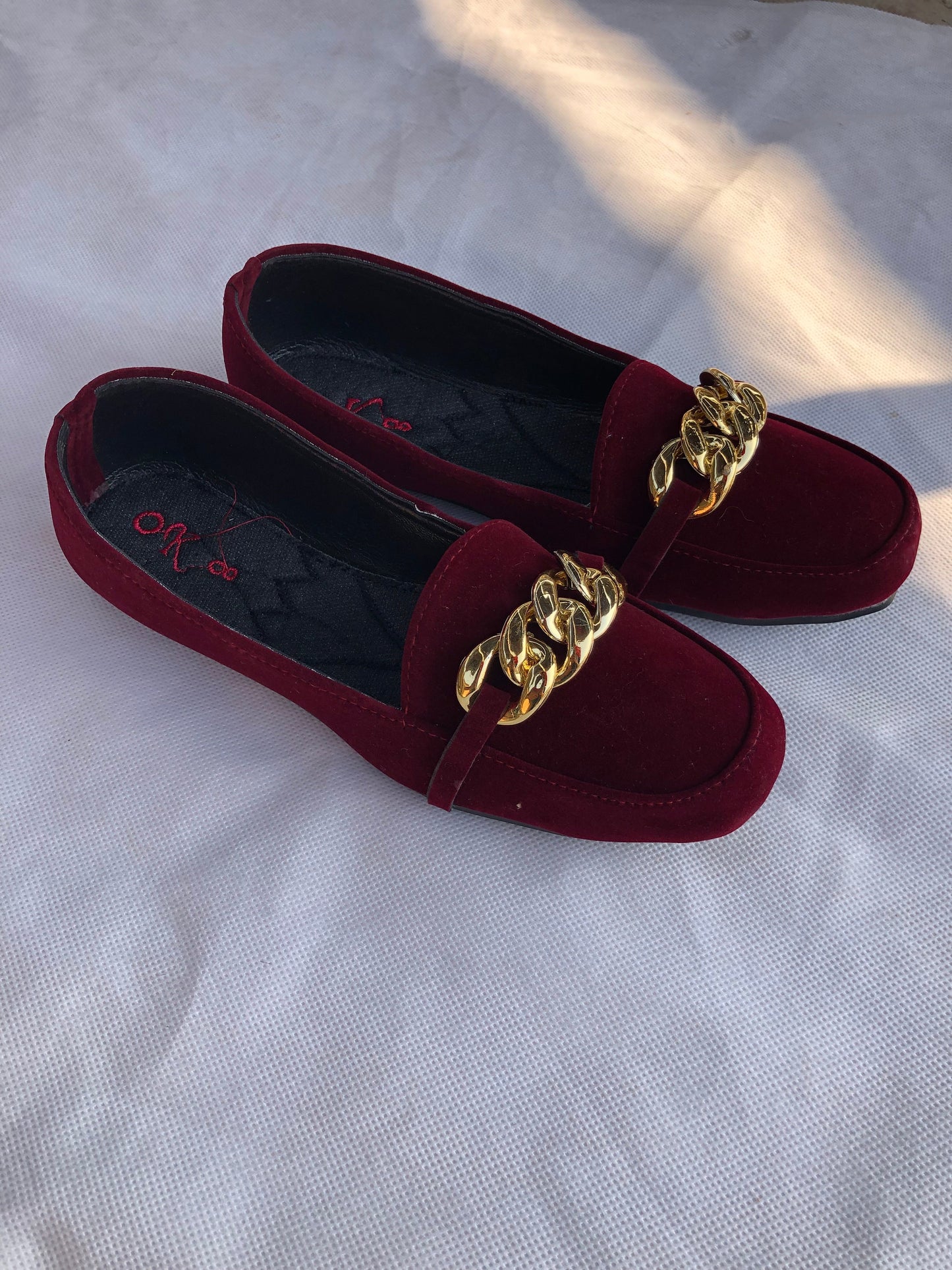 MM77-POSH LOAFERS (velvet mahroon)